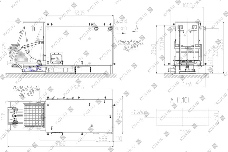 Котел КВм 1.6 с ТШПМ чертеж
