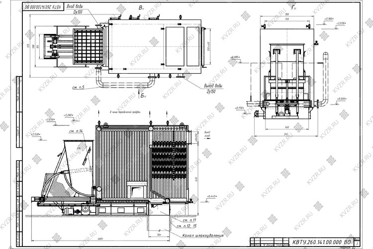 Котел КВм 3.0 с ТШПМ чертеж