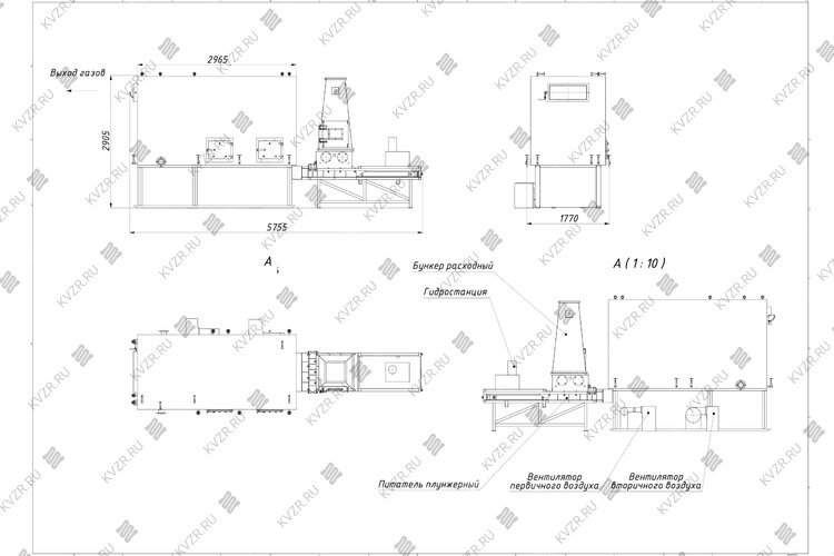Котел на опилках 1.0 МВт чертеж